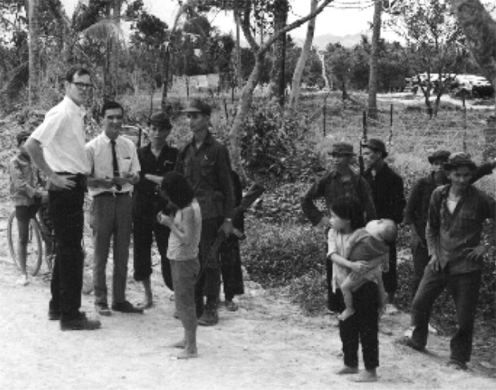 CORDS advisers with hamlet chief in Binh Dinh Province, 1969.
